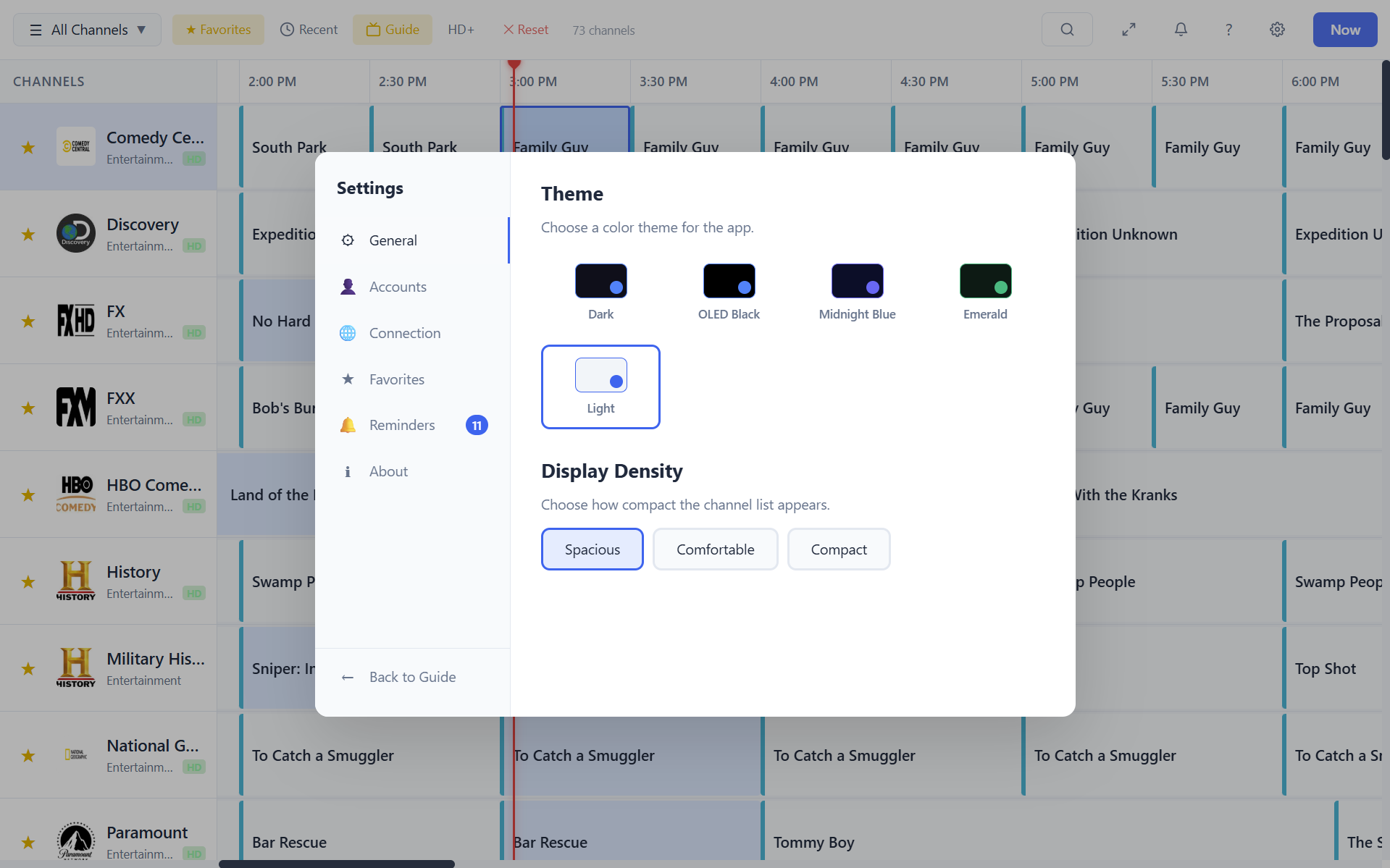 Settings and Themes