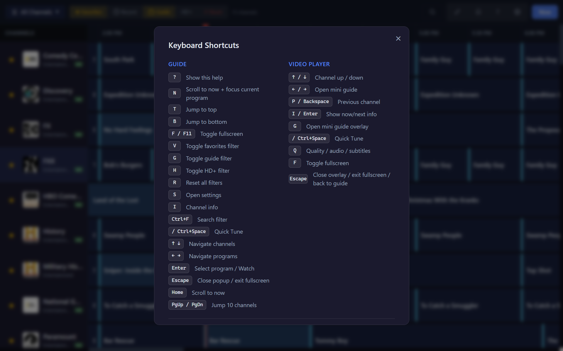 Keyboard Shortcuts